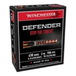 Winchester Ammunition WIN PDX1 410BO, black and red Defender ammunition box, front view