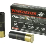 Winchester Ammunition WIN DBL X HV, black ammunition box with two black and brass shells