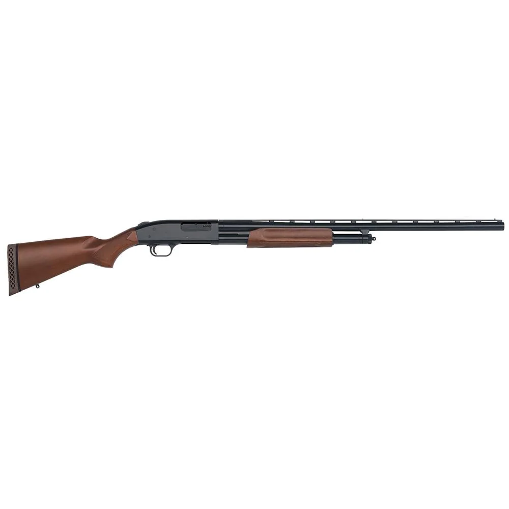 primary-21914 Mossberg 500 Hunting All Purpose Field Shotgun wood stock and fore-end, left side view