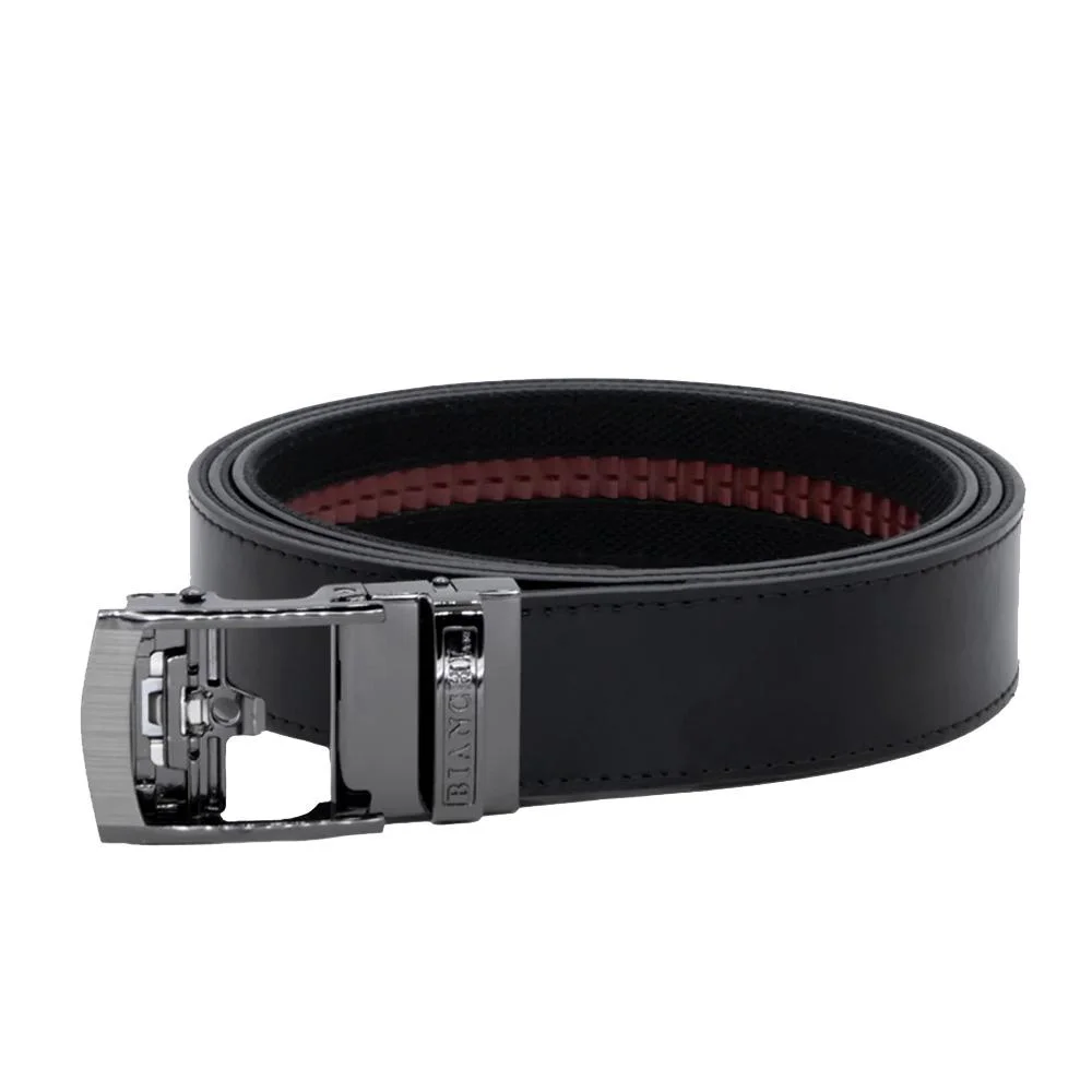 primary-21937 Bianchi EDC Nexbelt, coiled black belt with dark buckle and red inner stitching