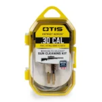 Otis .30 Cal Patriot Series Rifle Cleaning Kit, front view in clear yellow-edged case