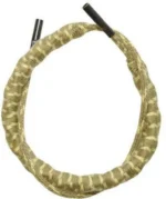 Otis Ripcord Bore Cleaner, coiled tan braided cleaner with black ends