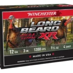 Winchester Long Beard XR Turkey Ammunition, angled view of black and red box