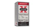 Winchester Super-X Rifle Ammunition, front and side view of white, red and black box