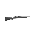 Mossberg Patriot Carbine black rifle, right-side view with synthetic stock and bolt action