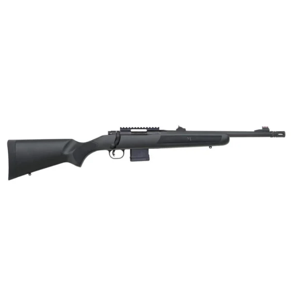 Mossberg MVP Patrol Rifle, black right-side view with stock, bolt, magazine and barrel