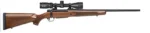 Mossberg MSBRG PATRIOT walnut-finish rifle with black scope, right-side view