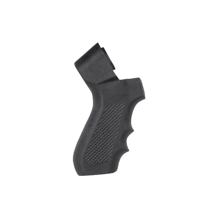 primary-22075 Mossberg Shotgun Stock Pistol Grip Kit, black textured pistol grip in angled side view