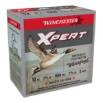 Winchester Xpert HV, red and gray ammunition box in angled front view