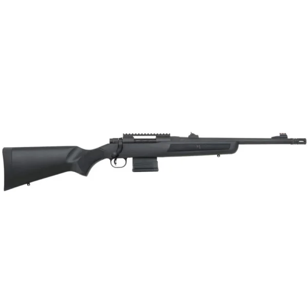 Mossberg MVP Patrol Rifle, black left-side view with stock, magazine, rail and barrel
