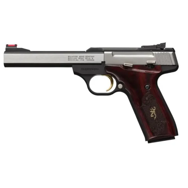 Browning Firearms Browning Buck Mark Medallion Rosewood Handgun .22LR 10rd Magazine 5.5" Barrel Pro Target Sights CA