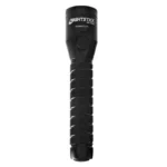 Nightstick Dual Switch Rechargeable Tactical Flashlight, upright black light with ribbed handle