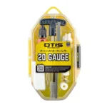 OTIS 20GA Shotgun Rod Cleaning Kit, cleaning tools in yellow-edged clear plastic case