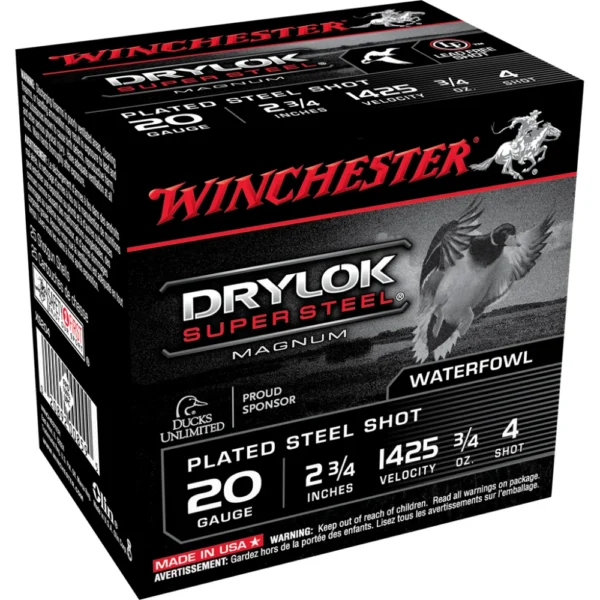 Winchester Ammunition Winchester Super-X Drylok Super Steel Shotshells 20 ga 2-3/4" 3/4 oz 1425 fps #4 25/ct