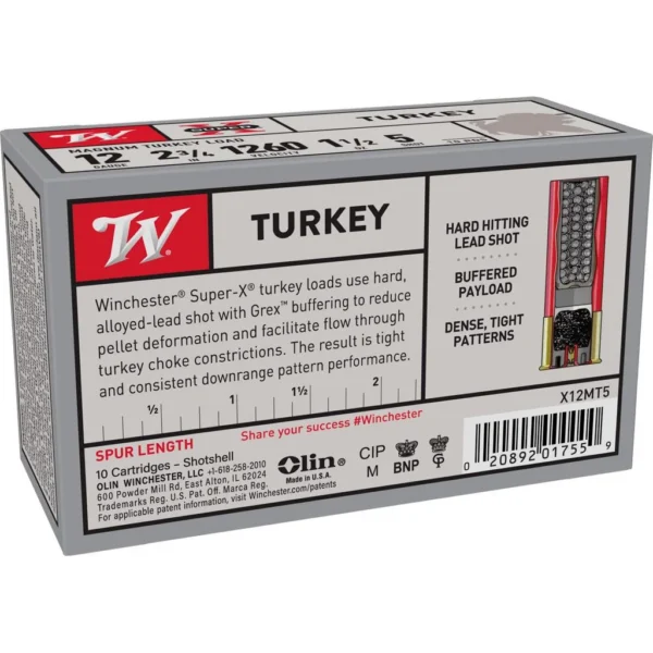 Winchester Ammunition Winchester Super-X Turkey Shotshells 12 ga 2-3/4" 1-1/2 oz 1260 fps #5 10/ct