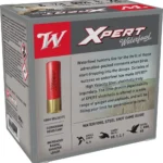 Winchester Xpert High-Velocity Steel Shotshells, gray and red ammunition box in angled view