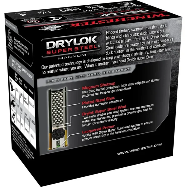 Winchester Ammunition Winchester Super-X Drylok Super Steel Shotshells 12ga 2-3/4" 1-1/4oz 1300 fps #4 25/ct