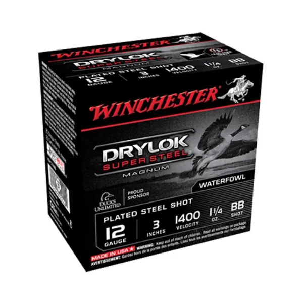 Winchester Ammunition Winchester Drylok Super Steel Magnum Shotshells 3" 1-1/4 oz 1400 fps #BB 10/ct