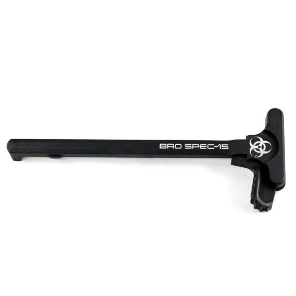 Black Rain Ordnance Spec15 Forged Charge Handle, black top view with tactical latch