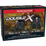 Winchester Double X Turkey Load, front view of black and red box with turkey graphics