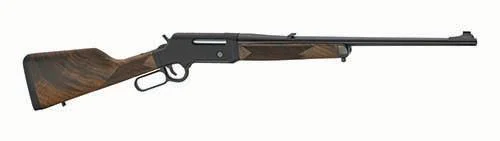 HENRY H14 LONG RNGR, right-side lever-action rifle with brown wood stock and black barrel