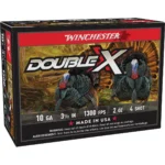 Winchester Double X Turkey Load, front view of black and red box with turkey graphics