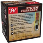 Winchester Super-X Super Pheasant Shotshells, rear angled view of black and red box