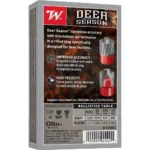 Winchester Deer Season Shotshells, rear view of retail box with product details and slug diagrams