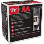 Winchester AA International Target Shotshells, angled front view of black, red and white box