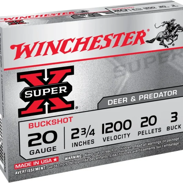 Winchester Ammunition Winchester Super X Buckshot Shotshells 20 ga 2-3/4" 1200 fps #3 15/ct
