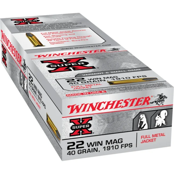 Winchester Ammunition Winchester Super-X Magnum Rimfire Ammunition .22 WMR 40 gr. FMJ 1910 fps 50/ct