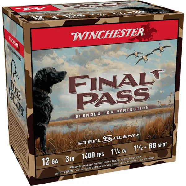 Winchester Ammunition Winchester Final Pass Shotshells 12 ga 3" 1-1/4 oz 1400 fps #1.5 & #BB 25/ct