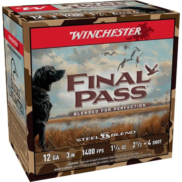 Winchester Ammunition Winchester Final Pass Shotshells 12ga 3" 1-1/4oz 1400 fps #2.5 & #4 Shot 25/ct