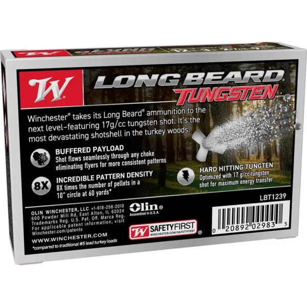 Winchester Ammunition Winchester Long Beard Tungsten Shotshell 12ga 3" 2-1/4oz 1100 fps #9 5/ct