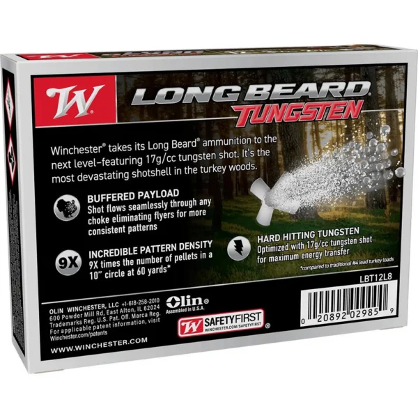 Winchester Ammunition Winchester Long Beard Tungsten Shotshell 12ga 3.5" 2-3/4oz 1100 fps #8 5/ct