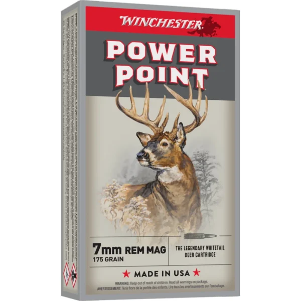 Winchester Ammunition Winchester Super-X Power Point Rifle Ammunition 7mm Rem Mag 175 gr. PSP 2860 fps 20/ct