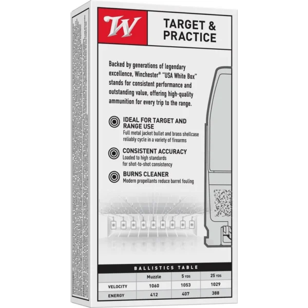 Winchester Ammunition Winchester USA Handgun Ammunition .40 S&W 165 gr. FMJ 1060 fps 50/ct