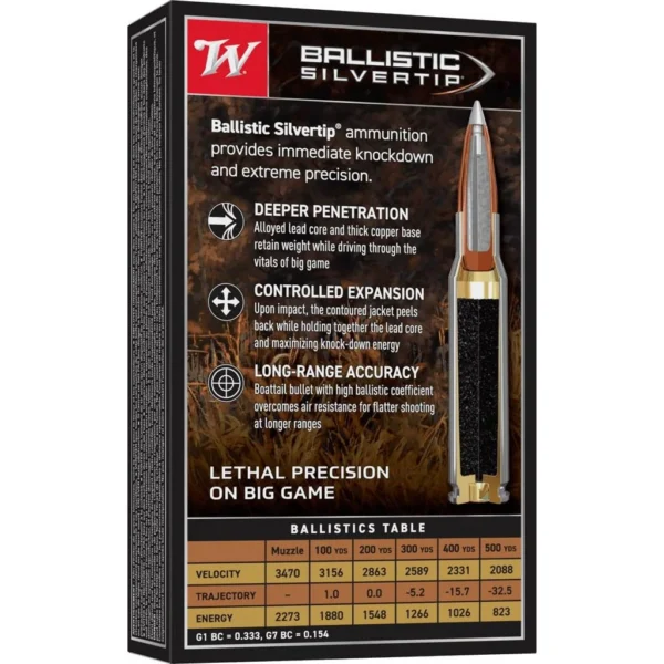 Winchester Ammunition Winchester Ballistic Silvertip Rifle Ammunition .25-06 Rem 85 gr. PT 3470 fps 20/ct