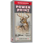 Winchester Ammunition Winchester Power Point Rifle Ammunition .22-250 Rem 64 gr. PSP 3500 fps 20/ct