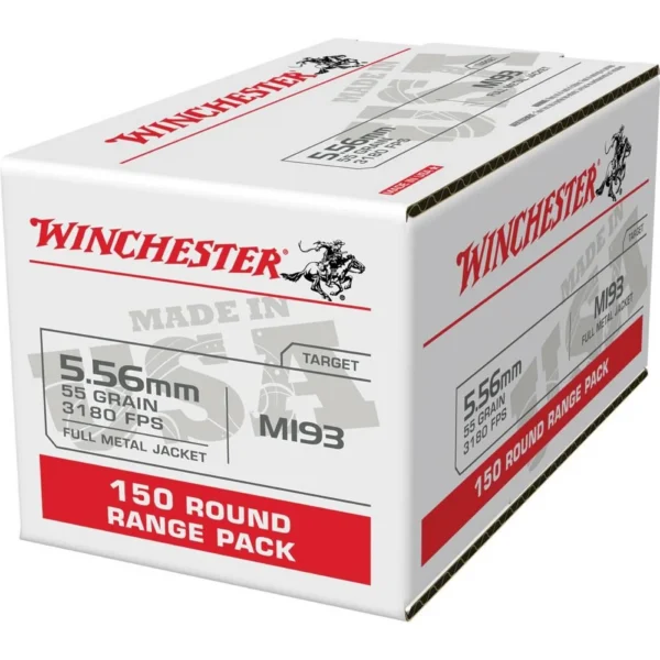 Winchester Ammunition Winchester USA Lake City M193 Rifle Ammunition 5.56X45 NATO 55 gr. FMJ 3240 fps 150/ct