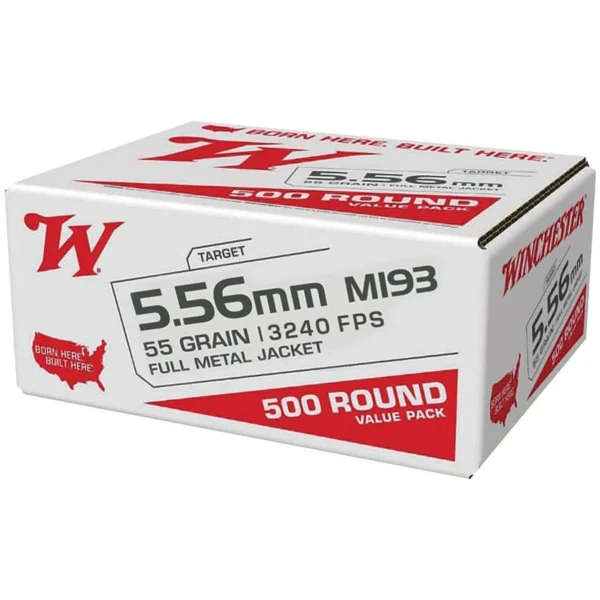 Winchester Ammunition Winchester USA Lake City M193 Rifle Ammunition 5.56X45 NATO 55 gr. FMJ 3240 fps 500/ct Bulk