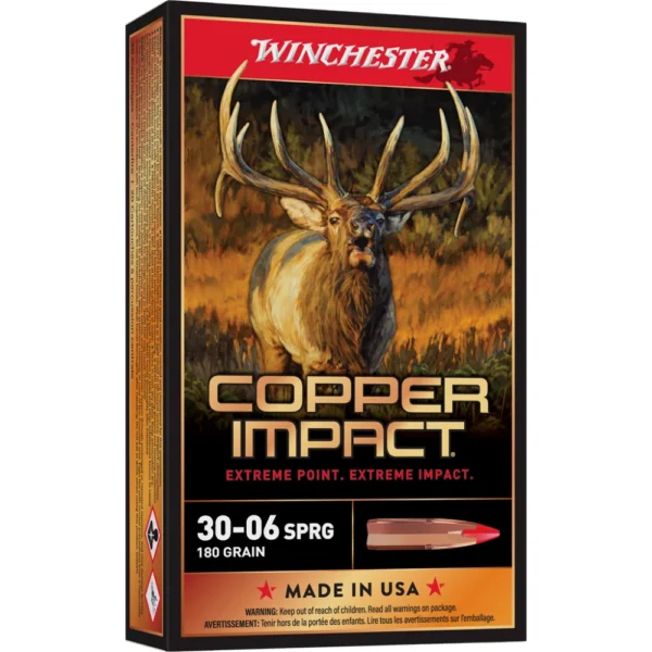 Winchester Ammunition Winchester Copper Impact Rifle Ammunition 30-06 SPRG 180 gr. BT 2725 fps 20/ct