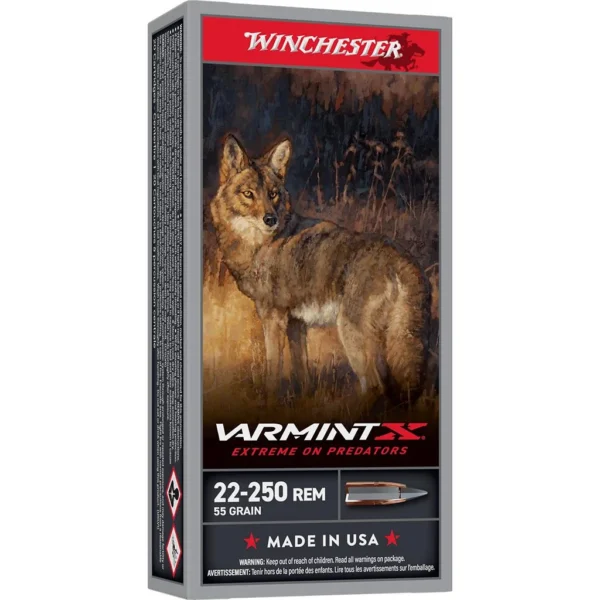 Winchester Ammunition Winchester Varmint XP Extreme Point Rifle Ammunition 22-250 Rem 55gr PT 20/ct