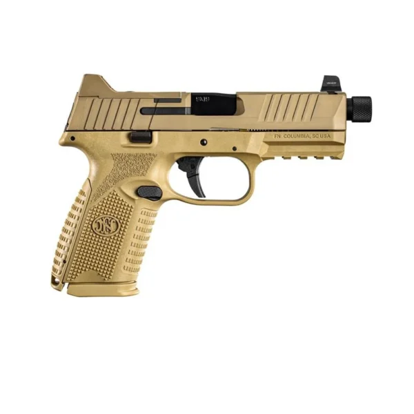 FN USA FN 509M Tactical Bundle Handgun 9mm Luger 15rd (1) & 24rd (4) Magazines 4.5" Threaded Barrel FDE Optics Ready