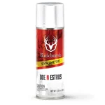 Hunters Specialties Inc. Buck Bomb Synthetic Doe N Estrus Bomb, front view of red and white can