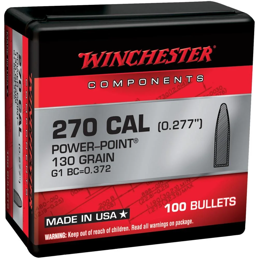 primary-22602 Winchester Bulk Components Winchester Rifle Bullets .270 Cal .277" 130 gr PSP 100/ct