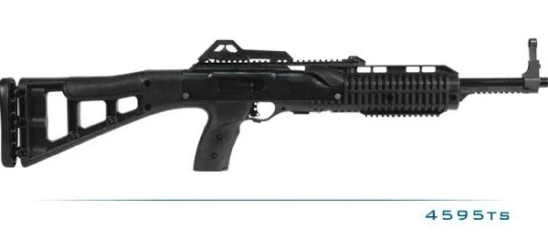 Hi-Point 45ACP Carbine black firearm, right-side view with skeletonized target stock
