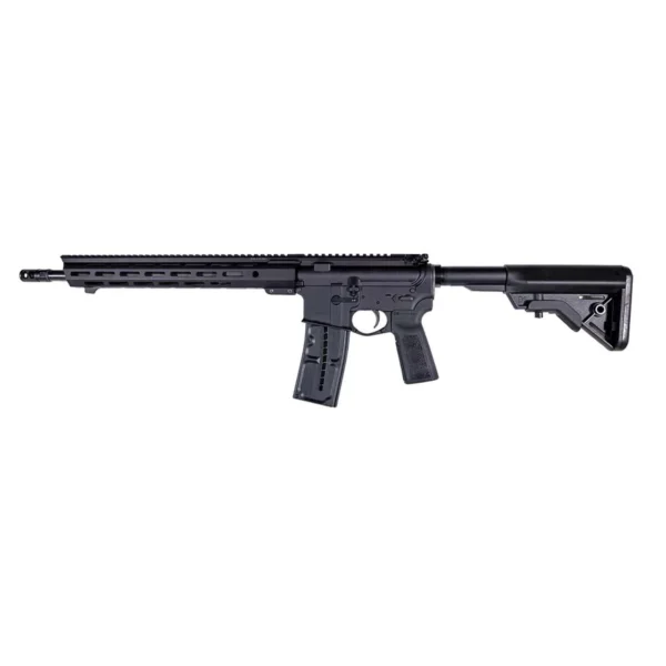 Franklin Armory F17-X black rifle in left-side view with magazine and ventilated handguard