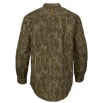 Browning Wasatch-CB Shirt, rear view in Mossy Bottomland camouflage with long sleeves