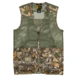 Browning Upland Dove Hunting Vest Realtree Edge Camo, front view with green mesh and camo pockets